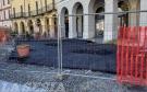 Iniziata la rimozione delle plance in piazza Cavour