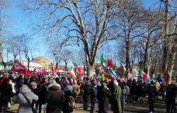 La manifestazione contro la guerra a parco Kennedy