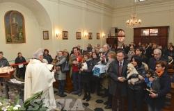 Vercelli: benedizione del pane  e degli animali in S. Maria Maggiore