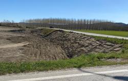 Manomesso l'argine del Po per lavori in un campo