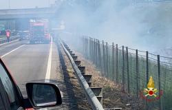 Vasto incendio di sterpaglie sulla Sp 11