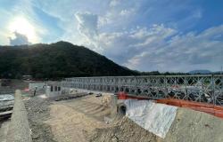 Ponte provvisorio: sopralluogo al cantiere del presidente della Provincia