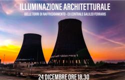 Leri Cavour: le torri dell'ex centrale illuminate con luci d'artista