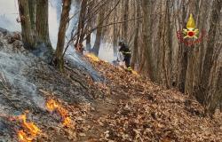 Incendio nei boschi di Cellio con Breia