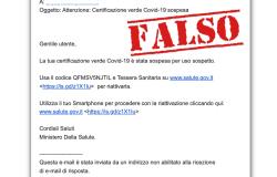 Attenzione alla falsa mail del Ministero della salute