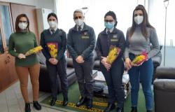 Vercelli, Guardia di finanza: mimose e auguri alle donne della caserma