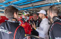 Luca Demarchi in gara al Mugello sulla Ferrari di Best lap