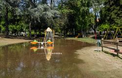 Dopo il maltempo l'area giochi di  parco Camana è nuovamente allagata