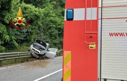 Guardabosone: auto finisce fuori strada, conducente in ospedale