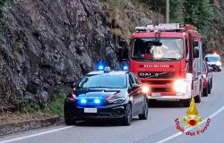 SP299: cade un masso 