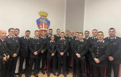 I carabinieri neo assegnati  ricevuti dal Comandante provinciale