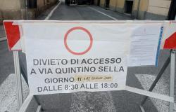 Via Quintino Sella chiusa al traffico