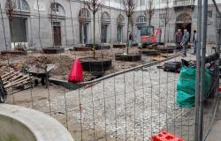 In piazzetta Alciati ci sono gli alberi