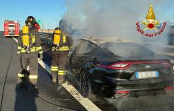 Carisio: incendio autovettura sulla A4