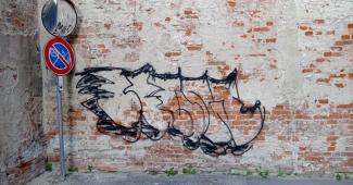 Muri imbrattati casale