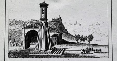 Crescentino immagine storica spostamento del campanile
