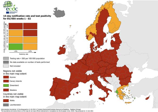 Mappa contagi Ecdc