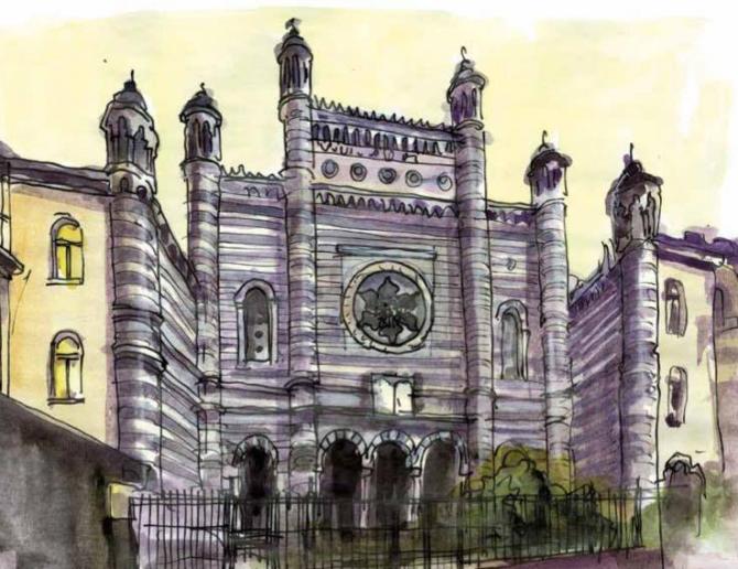 Vercelli sinagoga disegno