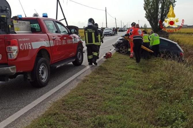 Frontale lungo la strada per Asigliano