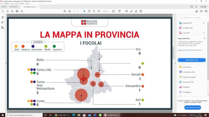 Mappa regione focolai