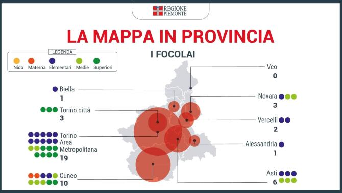 Mappa contagi scuola