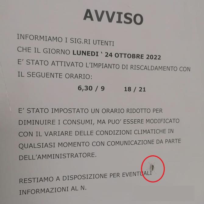Cartello riscaldamento