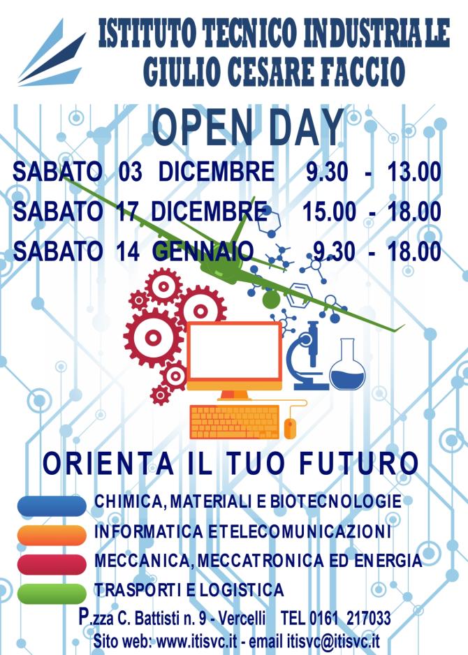 Vercelli: open day all'Iti