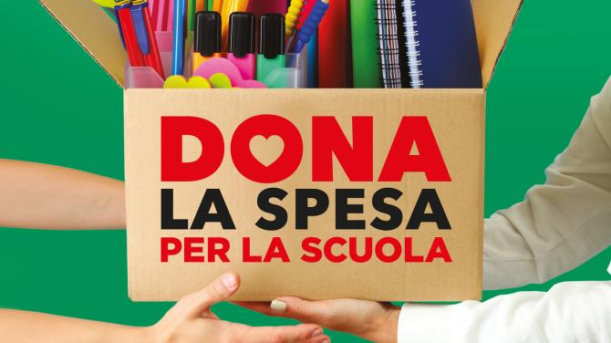 Dona la spesa per la scuola
