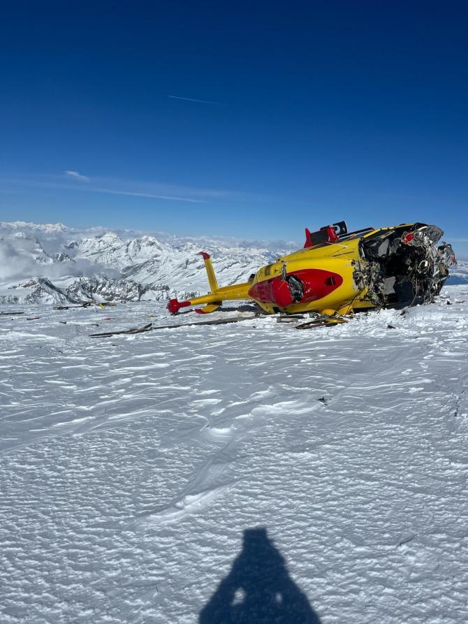 Elicottero del 118 precipita sul Monte Rosa, nessuna vittima