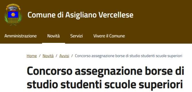 Asigliano: 12 borse di studio