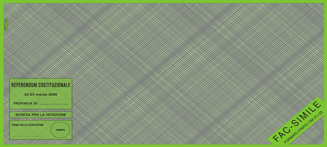 Fac simile scheda referendum