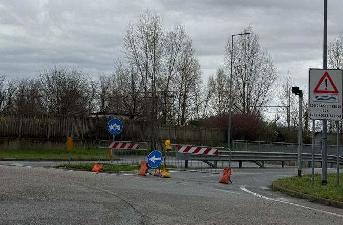Sottopassaggio viale Torricelli chiuso