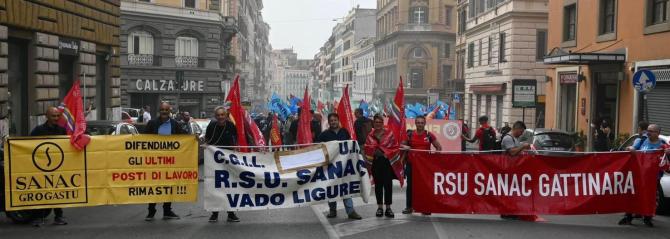Gattinara manifestazione Sanac a Roma