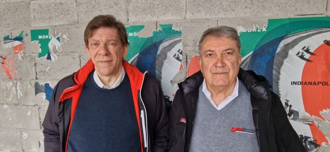 Enzo Gibbin, custode dei ricordi dell’Autodromo di Morano Po con Mario Martinotti, esperto di motori e del recupero storico della pista 